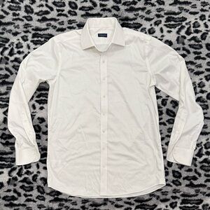 Proper Cloth Elegant Men's Dress Shirt - Non-Iron Stretch Supima White Twill